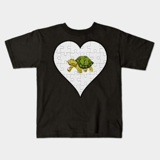 Jigsaw  Turtle Heart Design - Fish Turtle Kids T-Shirt